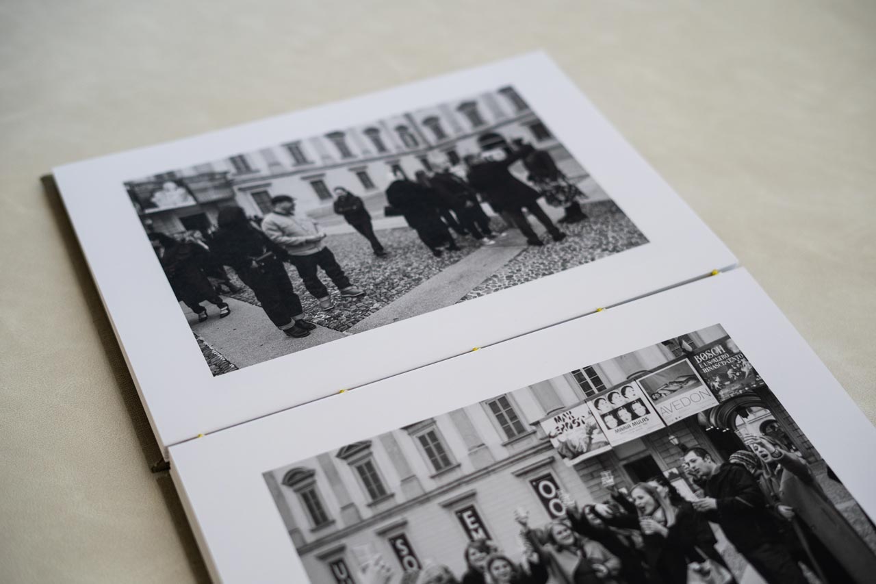 rilegatura a punto incrociato, album fotografici artigianali